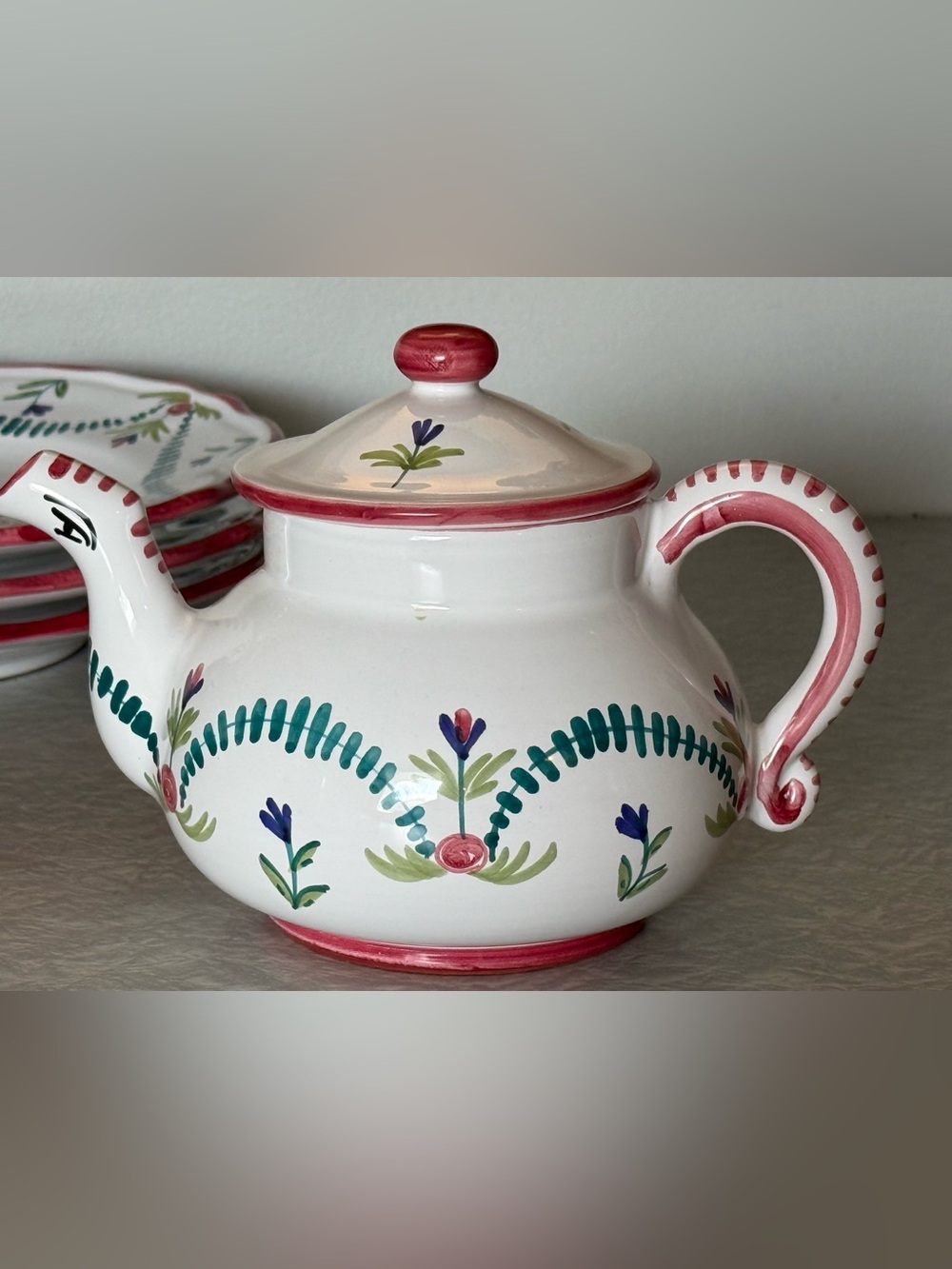 Vintage Le Jardin Hand Painted Tea Pot